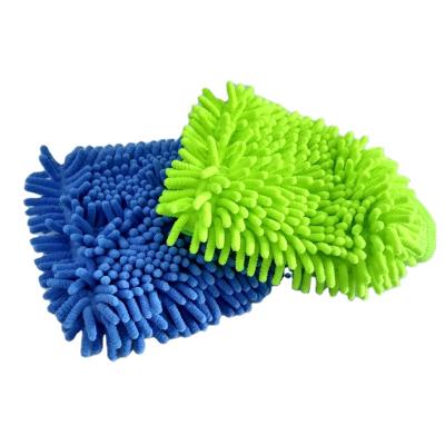 China Eco-friendly Microfiber Car Chenille Wash Mitt Chenille Cleaning Cleaning for sale