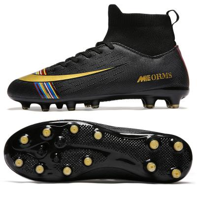 China Ag Men Soccer Shoes Youth Outdoor Professional Long Spikes Rubber Soccer Shoes Teenager Cleat for sale