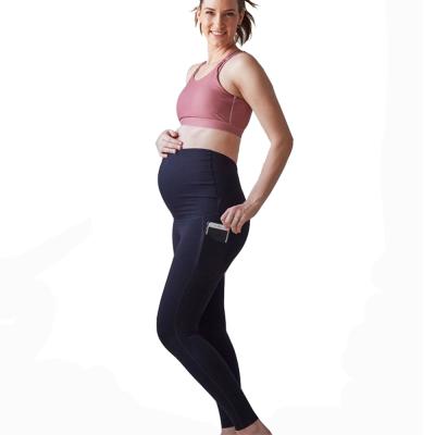 China Viable High Quality Women Black Gym Yoga Leggings Organic Pregnant Maternity Pants for sale