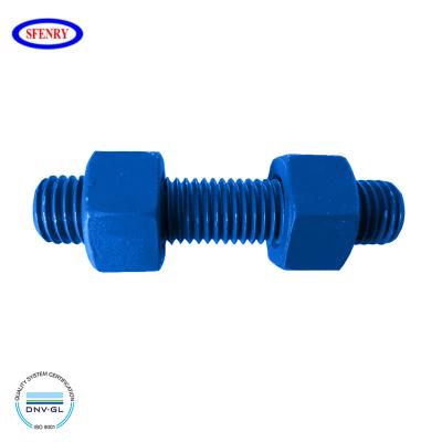 China Gas Sfenry ASME B18.31.2 Fully Threaded Fluorocarbon Coating Blue PTFE Stud Bolt Stud Bolt and Nut Carbon Steel, UNC UNF Steel UN Gas for sale