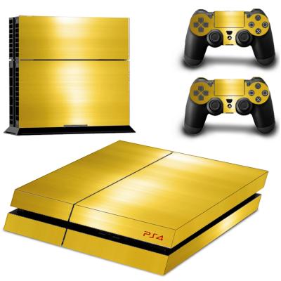 China Dustproof Gold Color 2021 Glossy Decal Skin Sticker For PS4 Console + Playstation 4 Controllers for sale