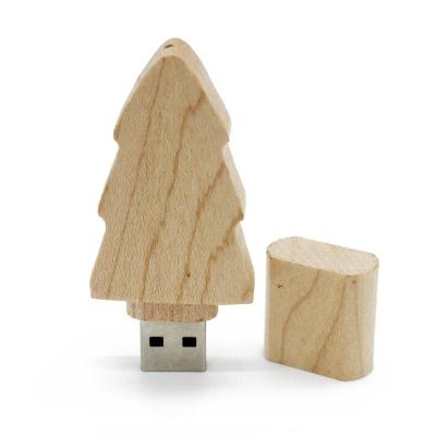 China Wooden Stick Mode Christmas Tree Flash Drive USB Device for sale