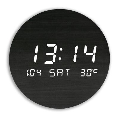 China Custom Wholesale Home Decor Calendars Good Quality Wall Decor Digital Wooden Alarm Clock for sale