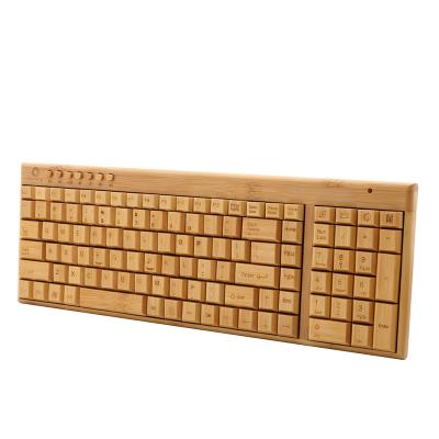 China New promotion hot sale good prices bamboo wireless keyboard bamboo keyboard for sale