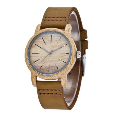 China Luxury Quartz DIY Day/Date We Leather Wooden Wristwatches Hand Watch Wholesale Wooden Women for sale