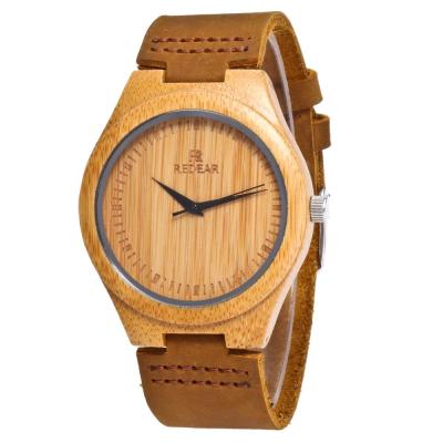 China Wholesale Wood Watch Logo Fashion Leather Wrist Watch Custom Newest Day/Date Design for sale