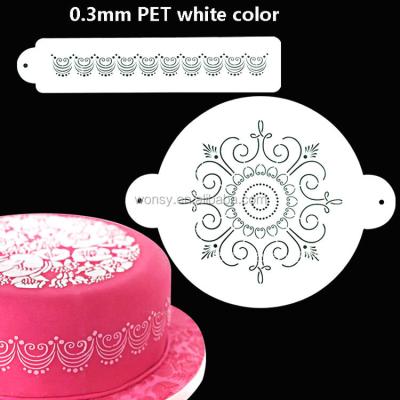 China Disposable DIY Birthday Cake Decorating Flower Rangoli Stencils for sale