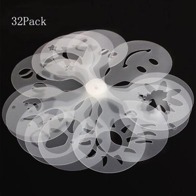 China Art Decor 32 Pcs Coffee Decorating Latte Art Stencils Barista Stencils Template for Decorating for sale