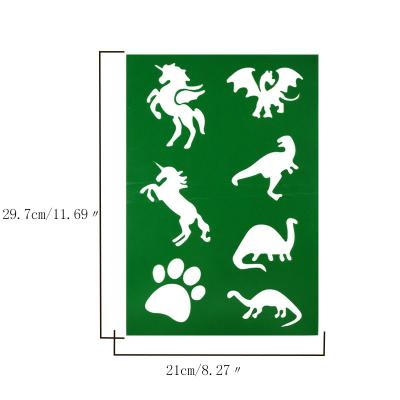 China PP/PET Unicorn And Dinosaur Shapes Blue Color PP Plastic Stencils For Painting for sale