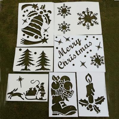 China Plastic PP/PET PET Drawing Template Stencils for Christmas Holiday Window Decoration Painting Art for sale