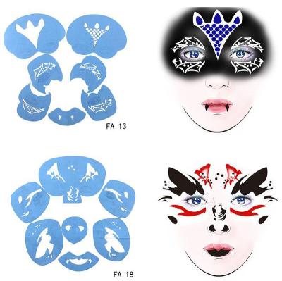 China Reusable Face Painting Body Paint Makeup Tattoo Design Tools Face Stencils for sale