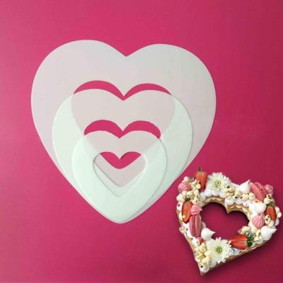 China 3Pcs Disposable Heart Shape Cake Mold Cake Stencil Stencils Baking Templates Decorating Tools for Wedding DIY Birthday Party Craft for sale