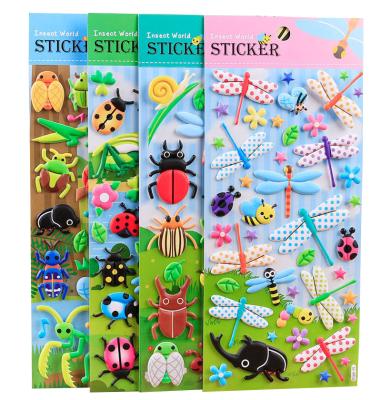 China PVC Cute Sponge 3D Insect Cartoon Puffy Sticker Cartoon Stickers, Sticker Sheet For Kids for sale