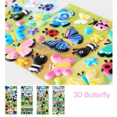 China Cartoon 3D sticker butterfly stickers/puffy sponge stickers/puffy stickers for kids for sale