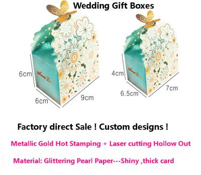 China Biodegradable Gold 3D Butterfly Hollow Out Wedding / Birthday Candy Box for sale