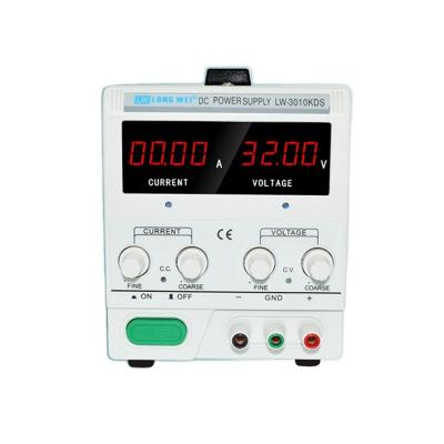 China CVâ ‰ ¤ 0.2% FS CCâ ‰ ¤ 0.2% FS 30V 10A LW-3010KDS Longwei 300W Variable Power Supply Higher Sensitivity Adjustable DC Power Supplies for sale