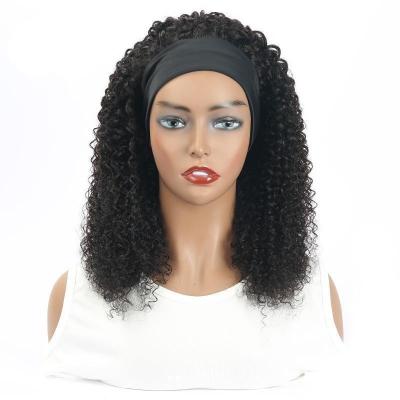 China Can Be Dyed Any Color And Ironed Wholesale High Quality Easy To Wear 100%Human Hair Wigs 10a Curly Curly Headband Wigs For Black Woman for sale