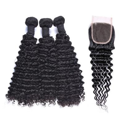 China High Quality Brazilian Curly Virgin Human Hair Bundles Brazilian Curly Hair Bundles With Closure for sale