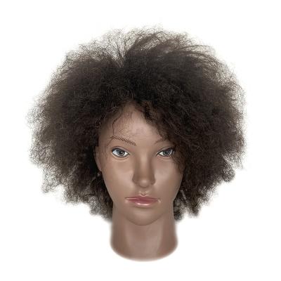 China Can Be Dyed Bleached Any Color And Ironed Head Head Black Hair African American Salon Practice Hairdresser Training Mannequin Dummy Doll Training With Shoulders for sale