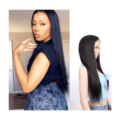 China Antimi Straight Hair 24 Inch Natural Black High Density Unprocessed Virgin Human Hair HD Brazilian Human Hair 24 Lace Wig for sale