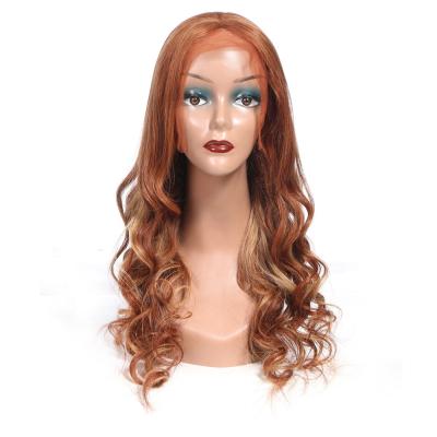 China Wholesale Antimi Human Hair Loose Wave Highlight 350# Brown Color Wigs 100% Raw Orange Lace Front Wigs Free Part Hair For Male for sale