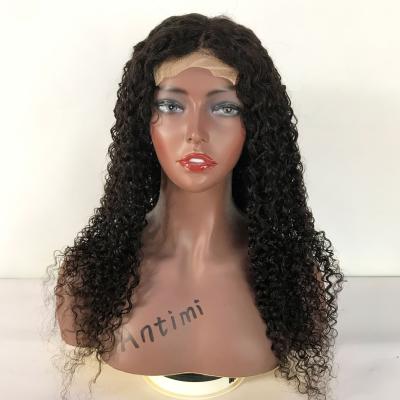 China Wholesale 100% Jerry Curl Antimi Brazilian Hair Jerry Curly 4X4 Lace Front Human Hair Transparent Wigs for sale