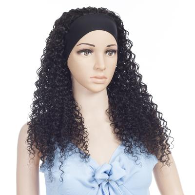 China Jerry Curl Wholesale 150 180 250 DensityJerry Curl Hair Band Cheap 100% Machine Made Wigs For Color Woman, Natural Black Color Wig for sale