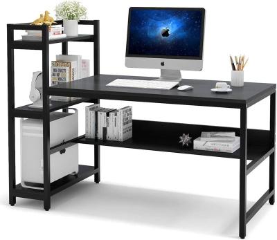 China (Height) Adjustable Space Saving Laptop Corner Stand Stand Study Writing Work Desk Wood L Shaped Metal Frame Desks for sale