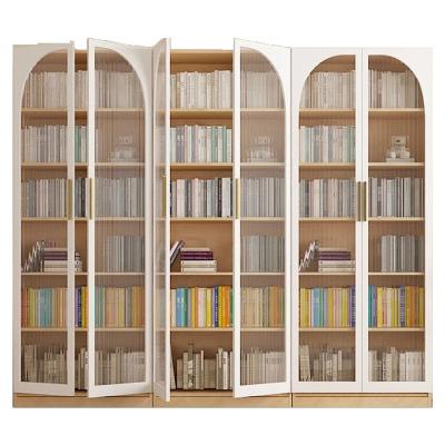 China Factory Price (Height)Adjustable Modern Bookcase With Glass Door Shelf Wood for sale