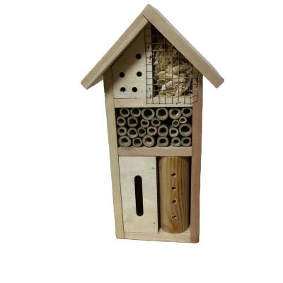 China Viable wooden insect house, bees, butterflies, ladybugs, beneficial insect habitat, insect hotel garden for sale