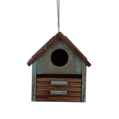 China China Antique Wood Craft Wooden Bird House With Hook for sale