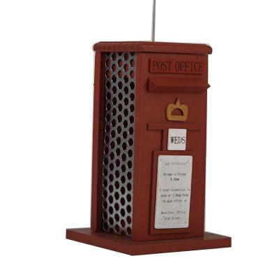 China Viable Decorate And Garden Wooden Birdfeeder Post Office Bird Feeder for sale