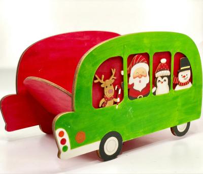 China Europe Christmas Wooden Crafts Bus, Decorate, Storage Car for sale