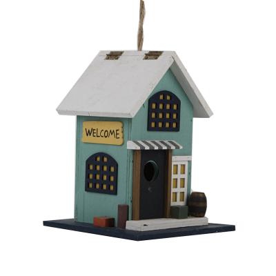 China Viable Wooden Bird House Decoration House and Garden, Wooden Bird House Painting for sale