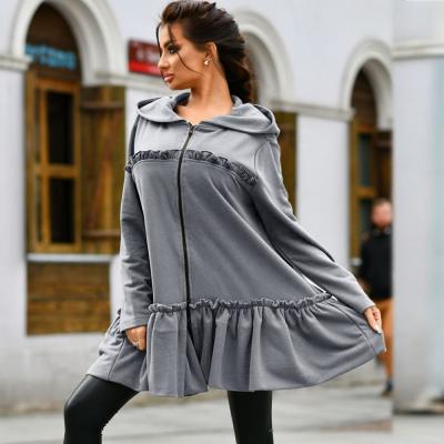 China High Quality Heavy Loose Coat Women's Sweatshirt Hoodies Anti-Wrinkle Zipper Hoodies Long Sleeve Coat Women's Hoodies for sale