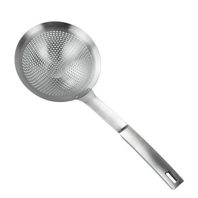 China Stocked SUS 304 Stainless Steel Kitchen Utensil Slotted Skimmer For Cooking for sale