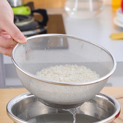 China Sustainable Stainless Steel Strainer Kitchen Drain Basket Fruit Vegetable Washing Strainers Leakage Basin Bowl Washing for sale