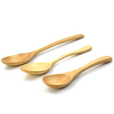 China Eco-Friendly Sustainable Wholesale Natural Custom Wood Spoon Wooden Ice Cream Spoon Logo For Restaurant for sale