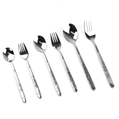 China Korea Viable Style Restaurant and Home Stainless Steel Flatware Spoon and Fork Cutlery Sets Polishing Tableware for sale