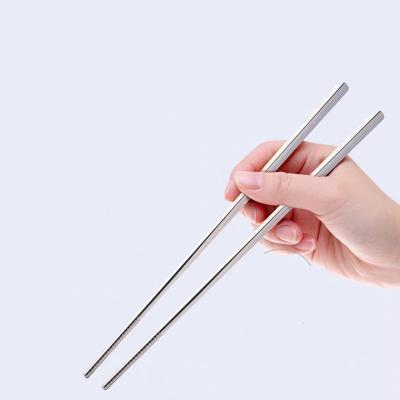 China 1 Pair Sustainable 304 Stainless Steel Chopsticks Set Korean Household Metal Place Chopsticks Food Grade Top Chinese Tableware Flat for sale