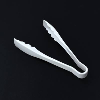 China Wholesale White Plastic Stocked Food Salad Bread Tongs for sale