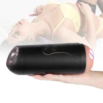 China ABS+TPR Artificial Vagina Fanny Vibrate Squeeze Masturbation Cup With 10 Voice Frequenc Masturbation Cup For Adult Male for sale