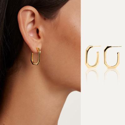 China Lead High End Silver Gold Filled 18k Circle Earrings Jewelry European and American Modern Long Earrings Women for sale