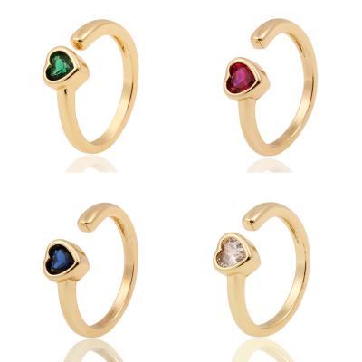 China New Environmentally Friendly European and American Wedding Jewelry Ring Personality Wedding Women Gold Heart-shaped Ring Wholesale for sale