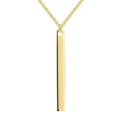 China 925 Sterling Silver Custom Engraved 18k Gold Plated FASHIONABLE Personalized Bar Choker Pendant Necklace for sale