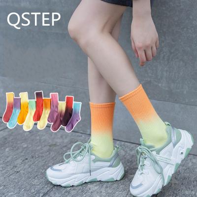 China Wholesale New Fashion Breathable Tie Dye Ink Socks Sport Medium Tube Cotton Printing Tube Socks For Unisex for sale