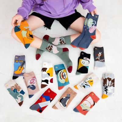 China Wholesale QUICK DRY Cartoon Graffiti Personality Street Hop Happy Hip Socks for sale