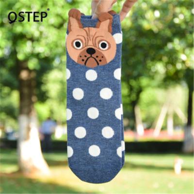 China Factory Wholesale New Korean Cotton Breathable Beanies Japanese Polka Dot Socks 3d Beanies Classic Cute Dog Series for sale