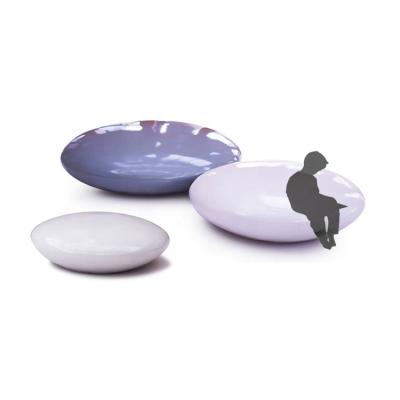 China Special Modern Fiberglass Lobby Seating Rocks Shaped Stools Giant Bench Any Color for sale