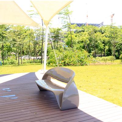 China Modern Silver Designer Couches With Backrest of Gray Modern Outdoor Fiberglass Benches for sale